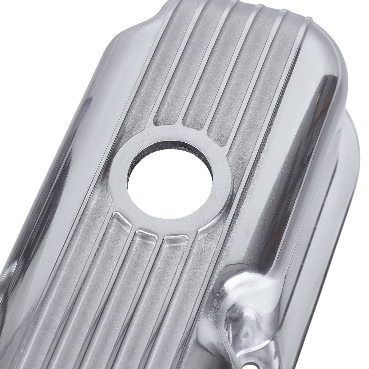 3-1/2" Polished Finned Aluminum Valve Covers - Fits 1967–1991 Chrysler 318 340 360 Small Block V8