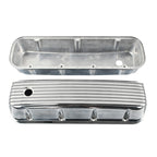 3-11/16" Polished Cast Aluminum Tall Full-Finned Valve Covers - Fits Chevy 396 402 427 Big Block V8