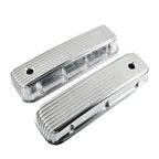 3-11/16" Polished Cast Aluminum Tall Full-Finned Valve Covers - Fits Chevy 396 402 427 Big Block V8