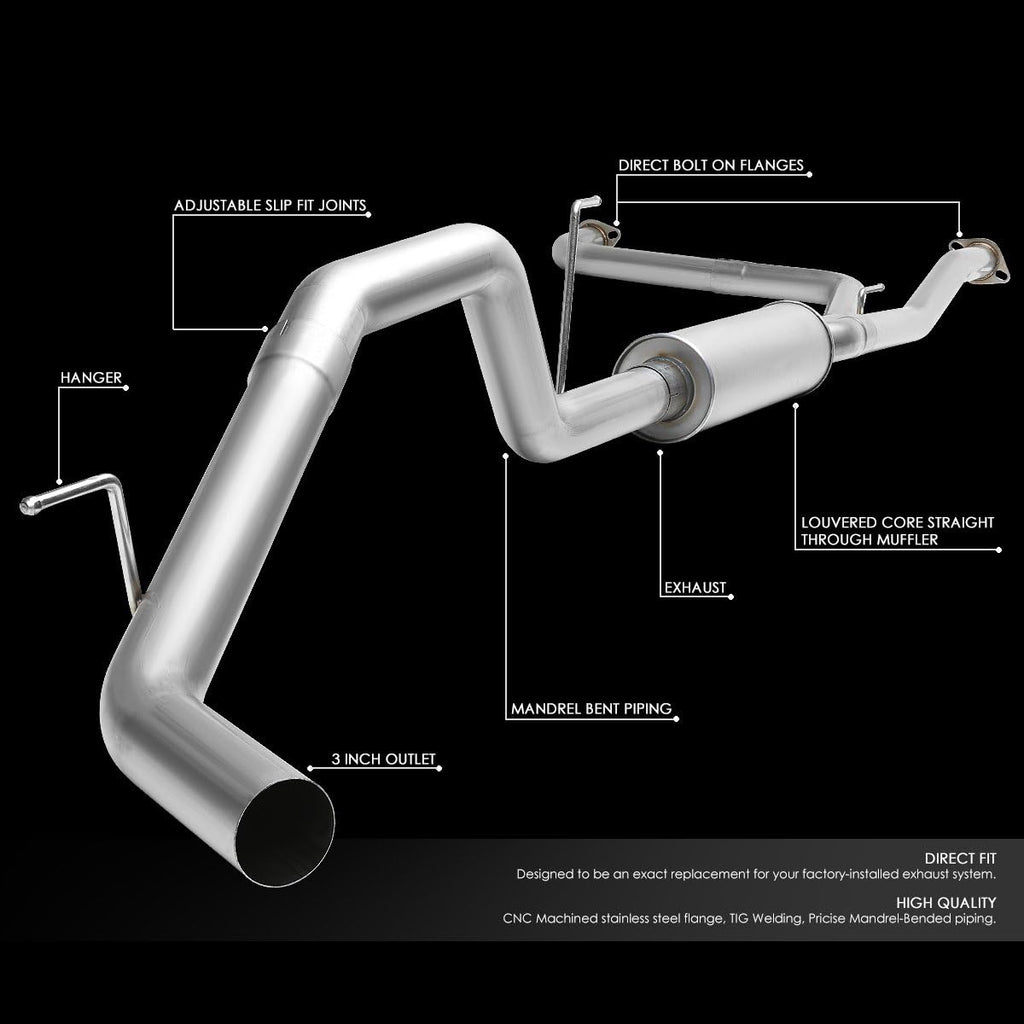 3" Stainless Steel Catback Exhaust System - Fits 2004–2015 Nissan Titan