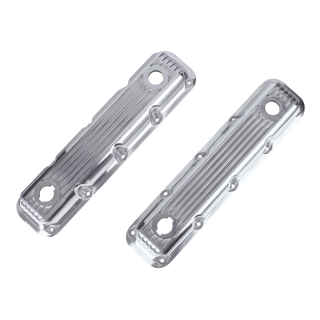 3-1/2" Polished Finned Aluminum Valve Covers - Fits 1992-Up Chrysler Magnum 5.2L 5.9L V8