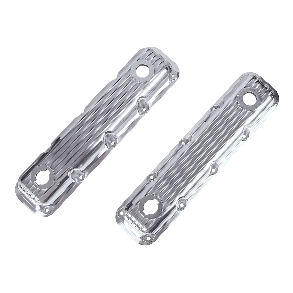 3-1/2" Polished Finned Aluminum Valve Covers - Fits 1992-Up Chrysler Magnum 5.2L 5.9L V8