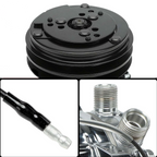 24V Chrome 2-Groove V-Belt Aluminum 508 Style A/C Compressor with Clutch - Fits Universal R134a A/C Systems