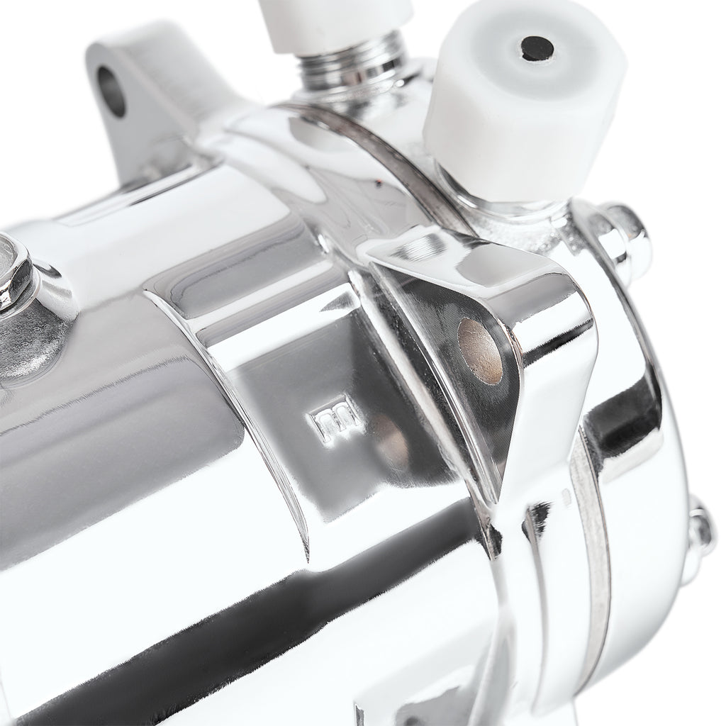 24V Chrome 2-Groove V-Belt Aluminum 508 Style A/C Compressor with Clutch - Fits Universal R134a A/C Systems
