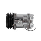 24V Chrome 2-Groove V-Belt Aluminum 508 Style A/C Compressor with Clutch - Fits Universal R134a A/C Systems