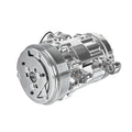 Chrome 6-Groove Aluminum SD-7 Mini A/C Compressor with Clutch - Fits Universal R134a A/C Systems