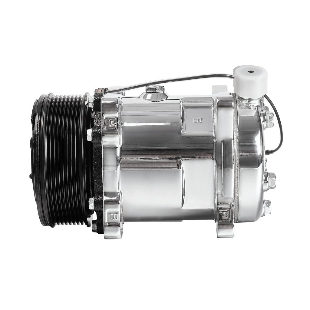12V 8-Groove 5H14/508 Style A/C Compressor with Clutch - Fits Universal R134a A/C Systems
