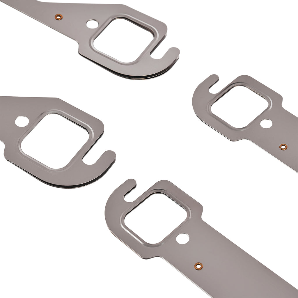 Stainless Steel Exhaust Manifold Gaskets - Fits Chevy SBC 283 302 305 V8 Engines