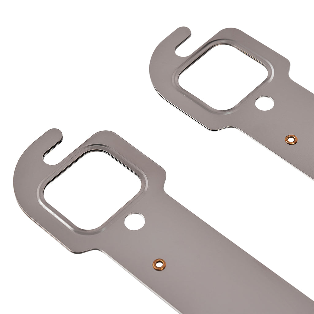 Stainless Steel Exhaust Manifold Gaskets - Fits Chevy SBC 283 302 305 V8 Engines