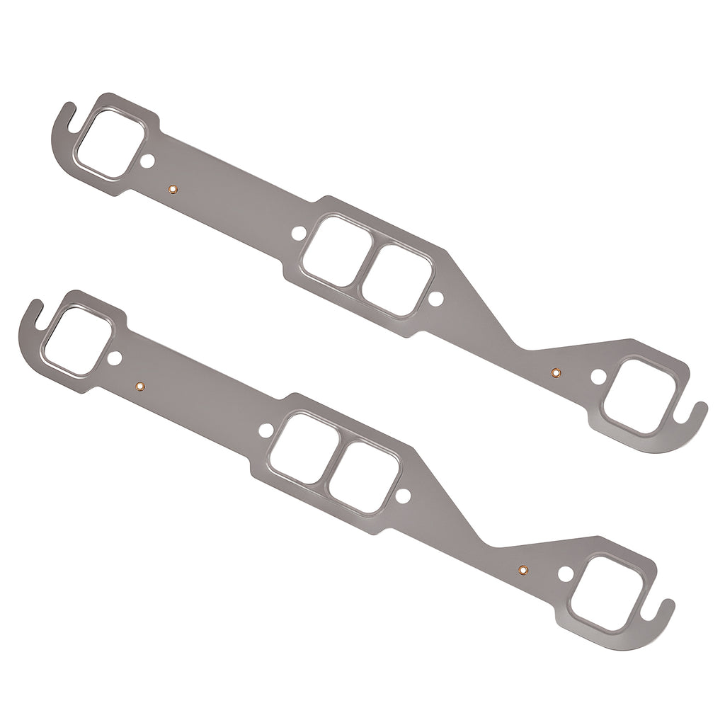 Stainless Steel Exhaust Manifold Gaskets - Fits Chevy SBC 283 302 305 V8 Engines