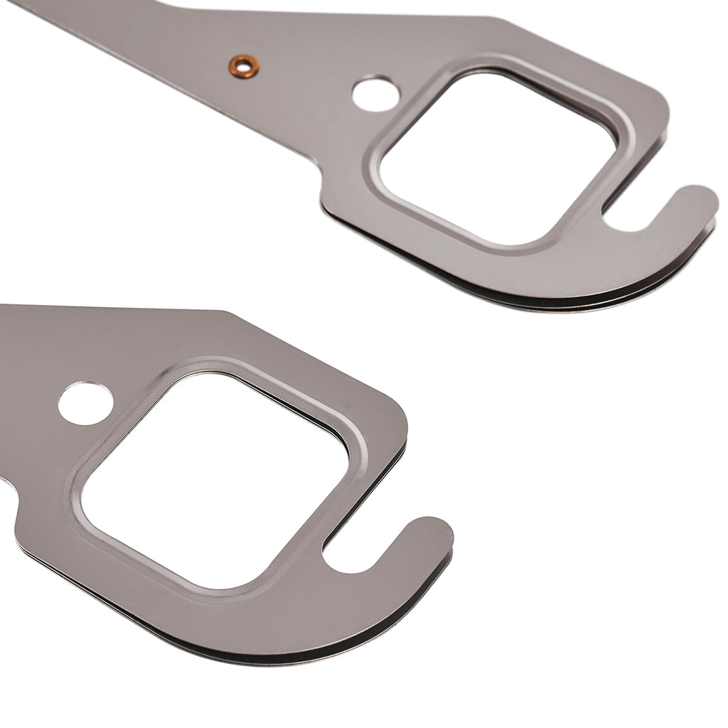 Stainless Steel Exhaust Manifold Gaskets - Fits Chevy SBC 283 302 305 V8 Engines