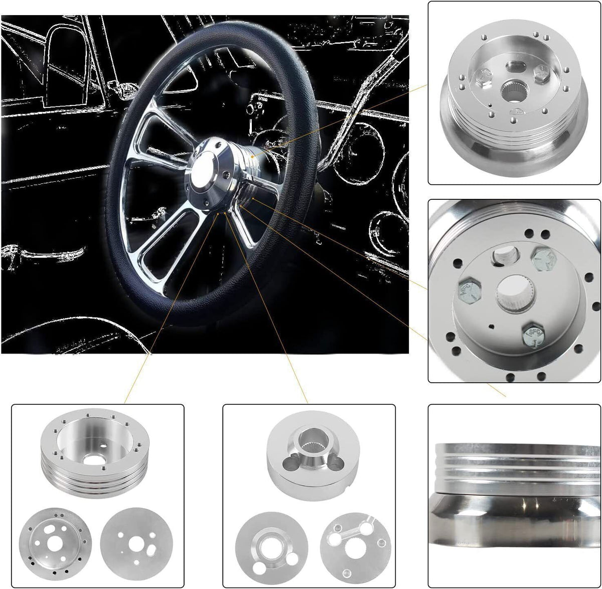 Steering Wheel Hub Adapter - Fits GM-Style Steering Column Splines