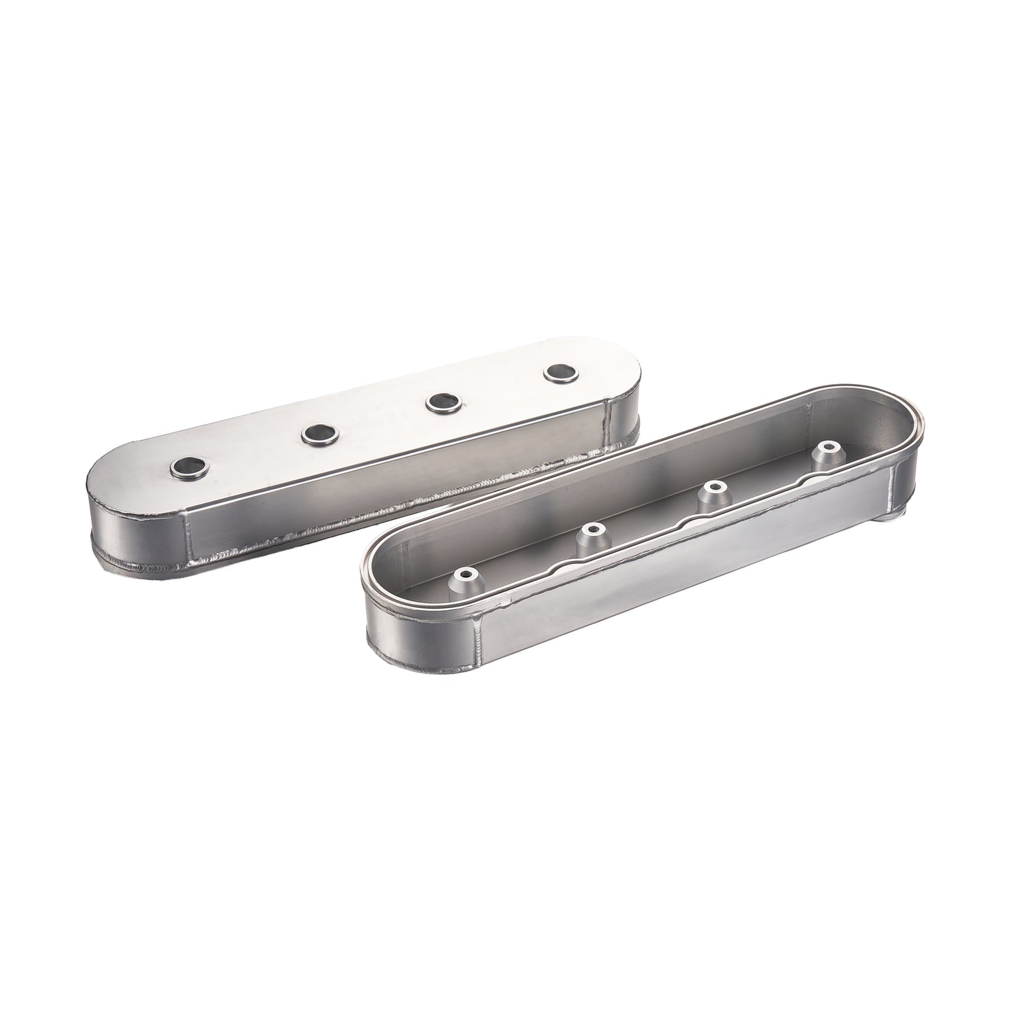 Silver Fabricated Aluminum Valve Covers for Chevy LS-Series – Center Bolt, Short Height, Anodized（PVC8552）