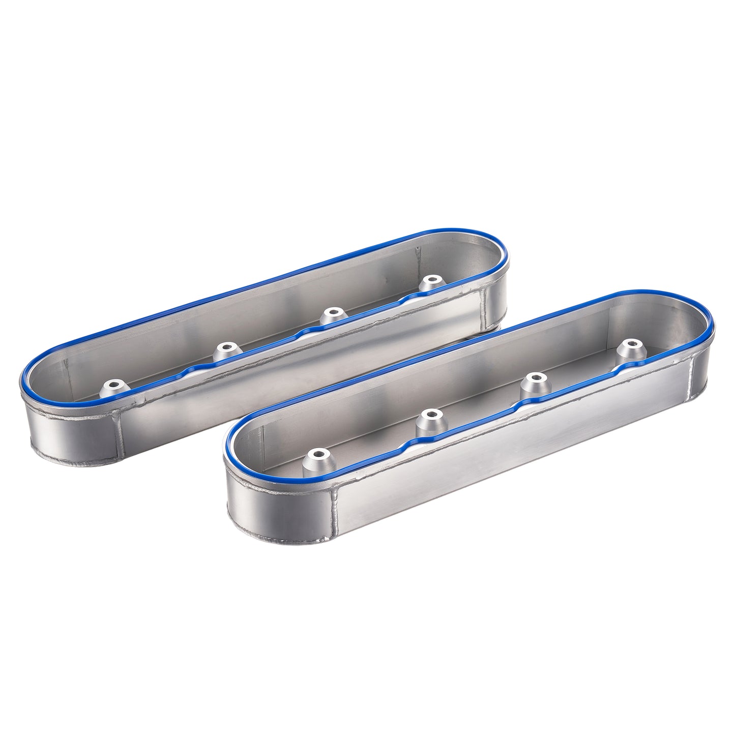 Silver Fabricated Aluminum Valve Covers for Chevy LS-Series – Center Bolt, Short Height, Anodized（PVC8552）