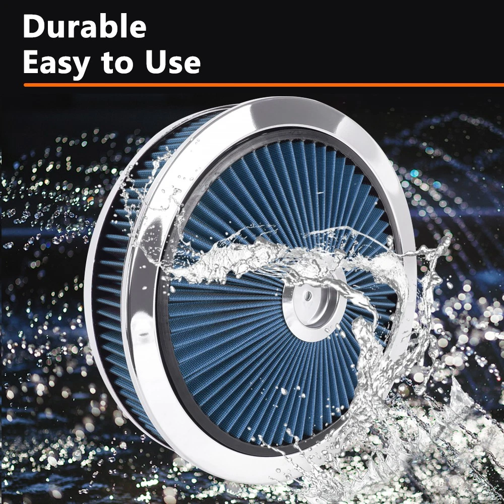 14" x 3" Round Super Flow Air Cleaner Washable Element Recessed Base（4330CBL）