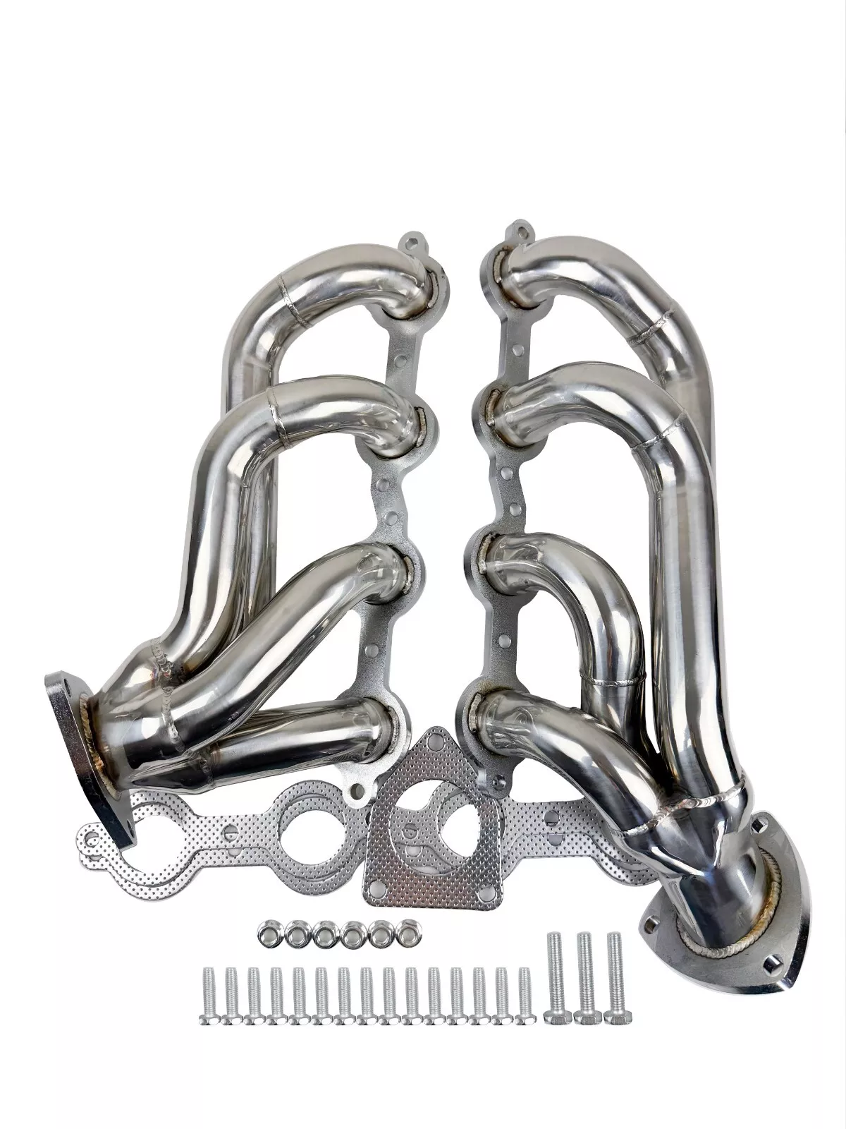 Shorty Exhaust Headers for 2002–2013 Chevy Silverado GMC Sierra Tahoe Yukon 4.8L 5.3L V8 | 304 Stainless Steel Bolt-On Performance Upgrade with Gaskets & Hardware(EH012SS))