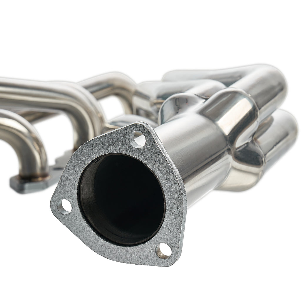 1-5/8" Ceramic Coated/Black Coated/Stainless Steel Cast Iron Long Tube Exhaust Headers - Fits 1988–1995 Chevy GMC C1500 C2500 K1500 K2500 5.0L 5.7L V8