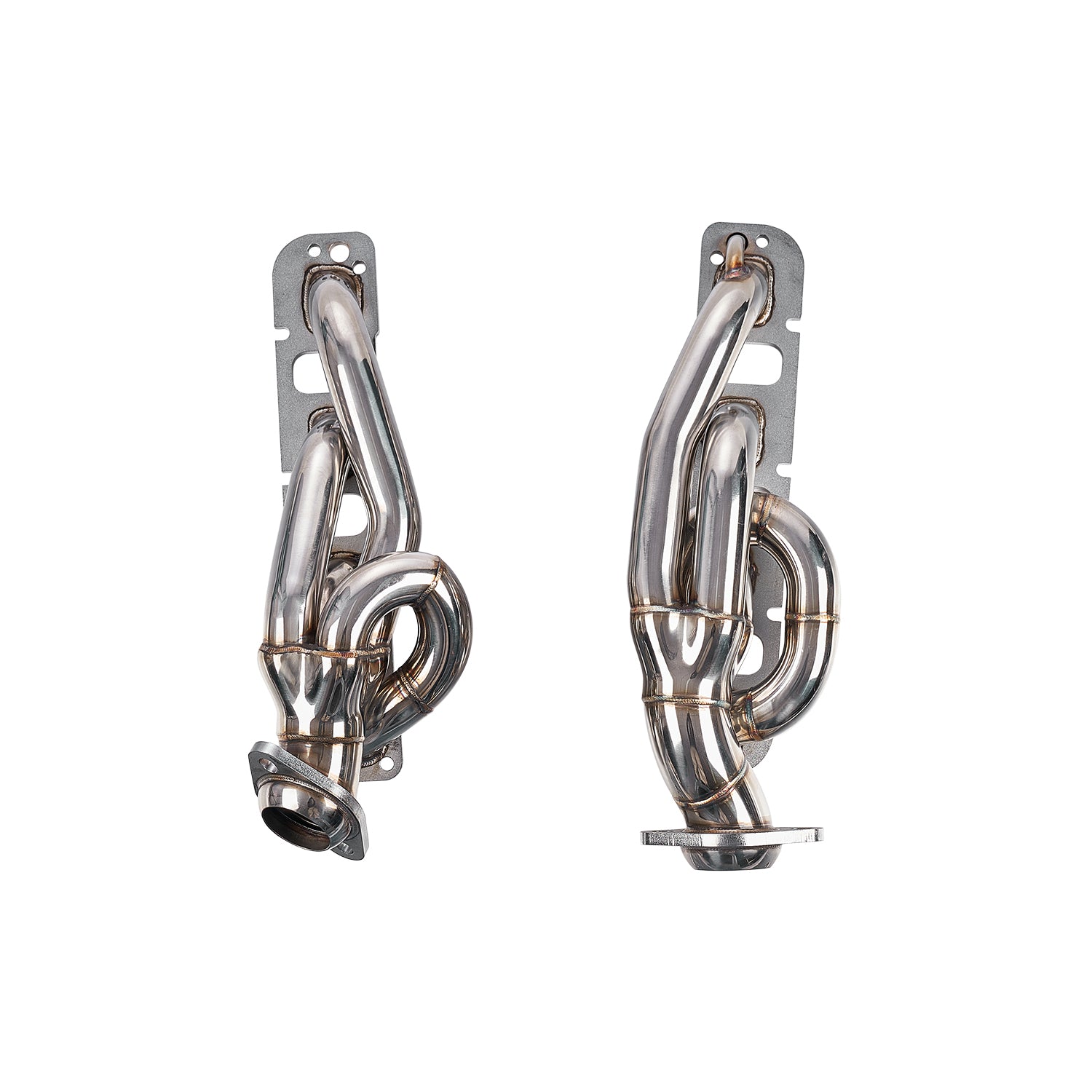 Shorty Stainless Steel Exhaust Headers 8-2 Design - Fits 2009-2017 Dodge Ram 1500 5.7L HEMI V8 2WD & 4WD Trucks, Polished Complete Hardware Kit