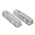 3-11/16" Polished Aluminum Tall Finned Valve Covers - Fits 1958–1986 Chevy Small Block V8