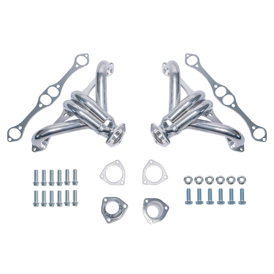 Ceramic Coated Exhaust Header for Chevy SBC V8 283 305 327 350 400 | 1-5/8" Tube, 2.5" Collector（EH001CER)