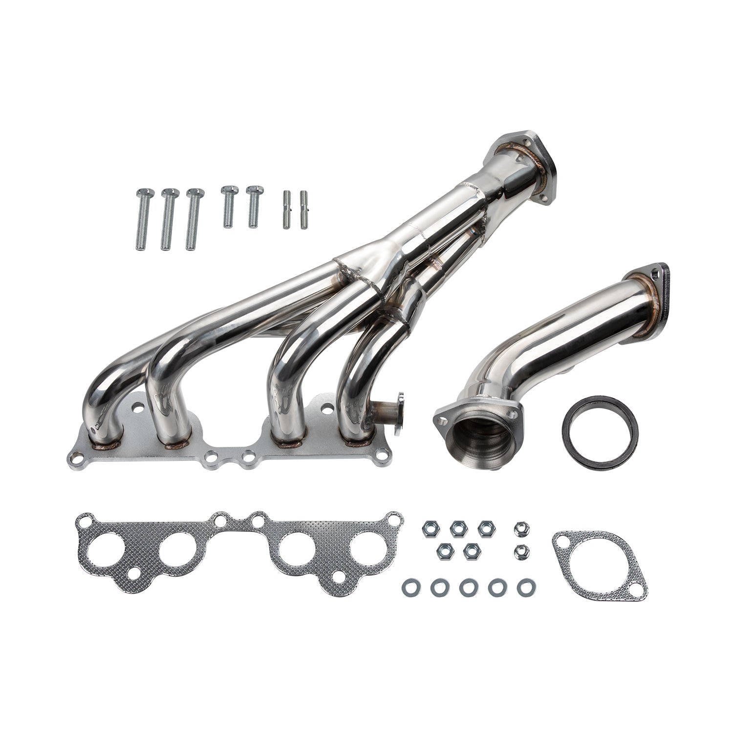 Stainless Steel 4‑2‑1 Shorty Exhaust Header f﻿or Toyota Tacoma 1995‑2001 2.4L 2.7L RWD