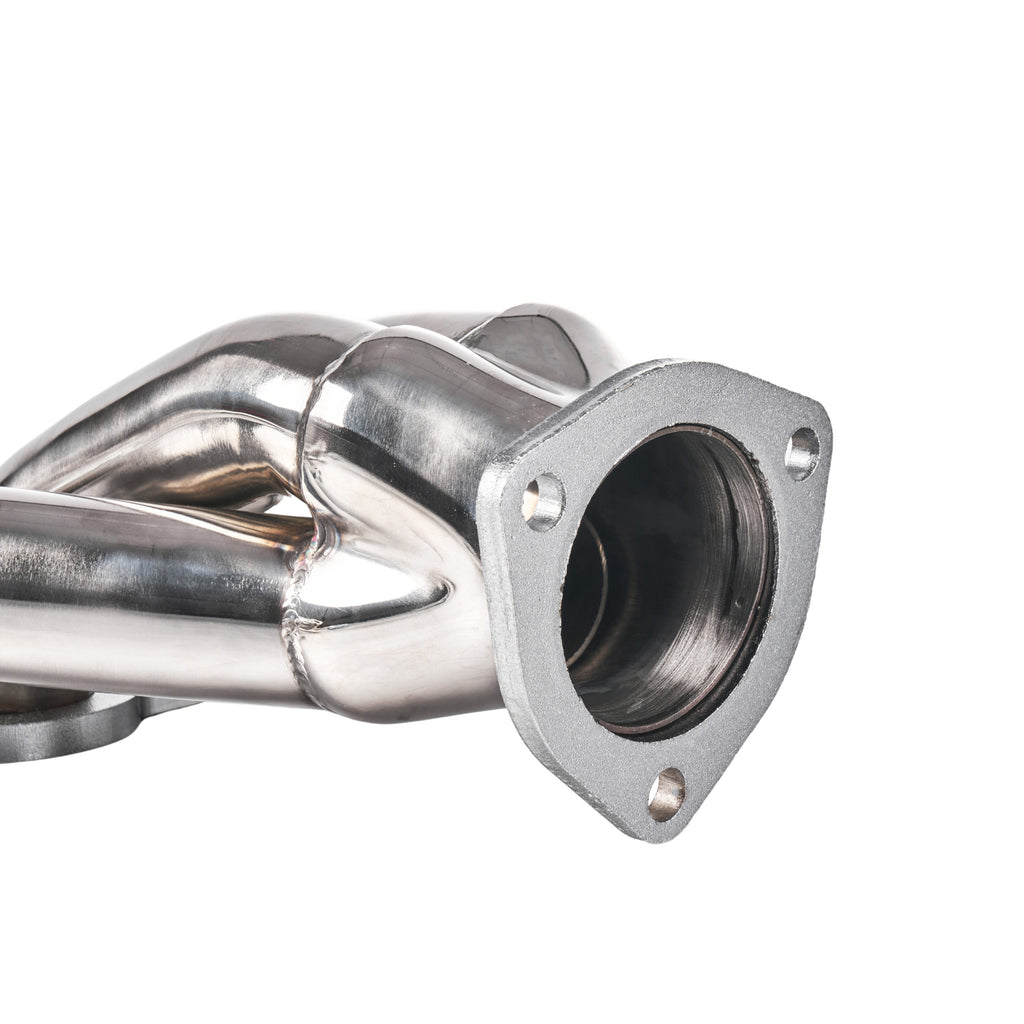 Block Hugger Silver Ceramic Coated 18-Gauge Mild Steel Exhaust Header Kit - Fits GM Gen III IV LS Engine Universal LS Swap Street Rods