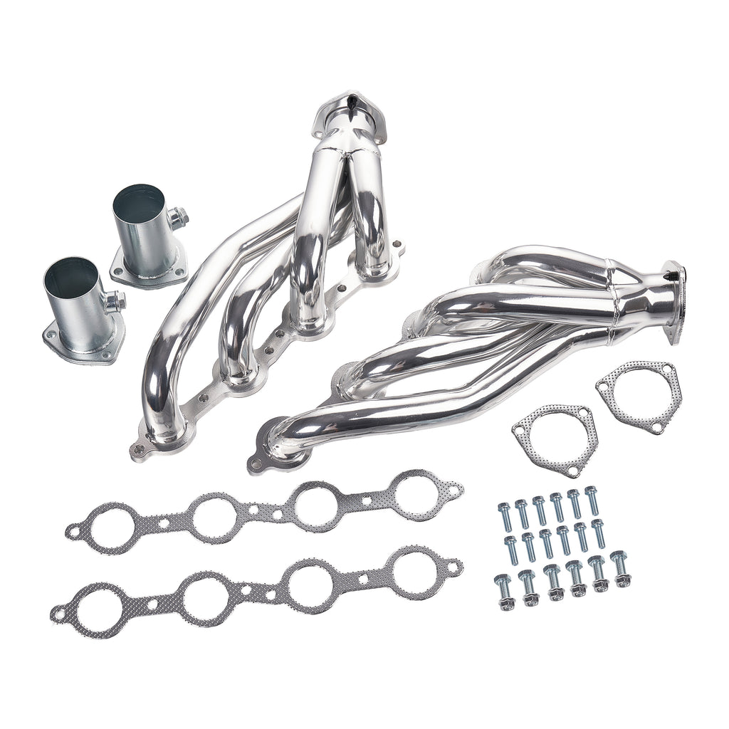 Shorty Ceramic Coated Exhaust Headers - Fits LS Swap Chevy S10 Blazer GMC Sonoma LS1 LS2 LS3 LS6