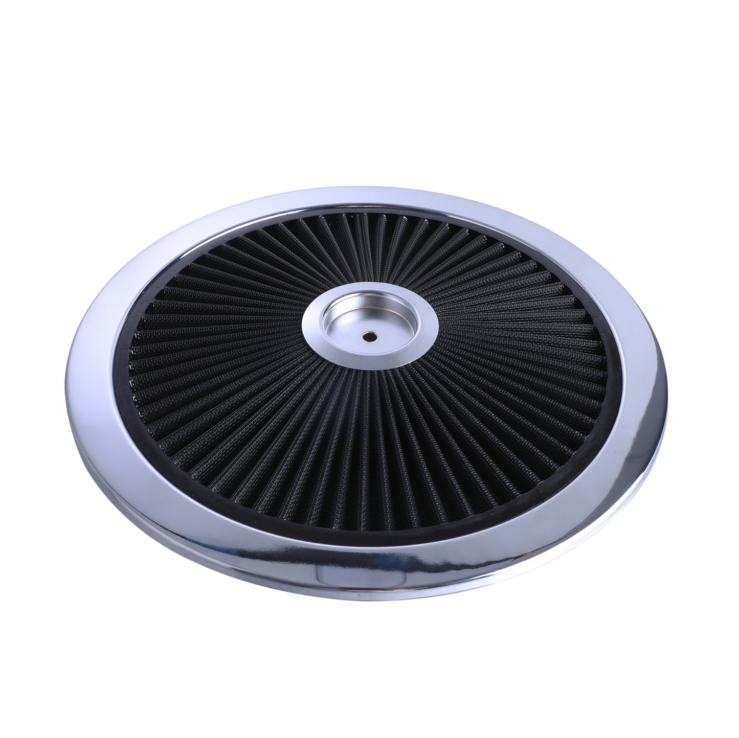 For SBC BBC High Flow 14"x3" Round Thru Washable Air Cleaner w/ Chrome Lid（4330CBK）