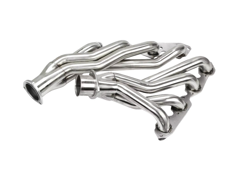 Mid-Length 16-Gauge Stainless Steel Exhaust Headers - Fits Chevy BBC 454 Chevelle Camaro Square Port