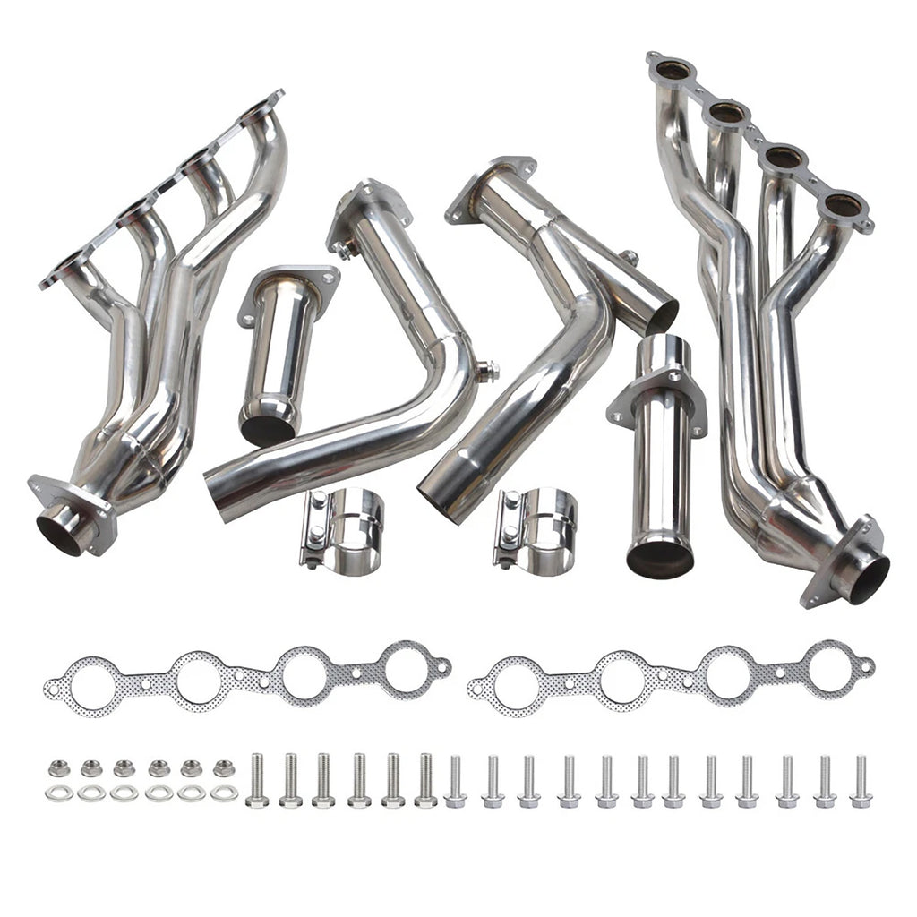 Long Tube Mirror Polished 304 Stainless Steel 1.75" Exhaust Headers - Fits 2004-2013 GMT900 V8 Trucks & SUVs