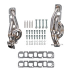 Shorty Stainless Steel Exhaust Headers 8-2 Design - Fits 2009-2017 Dodge Ram 1500 5.7L HEMI V8 2WD & 4WD Trucks, Polished Complete Hardware Kit