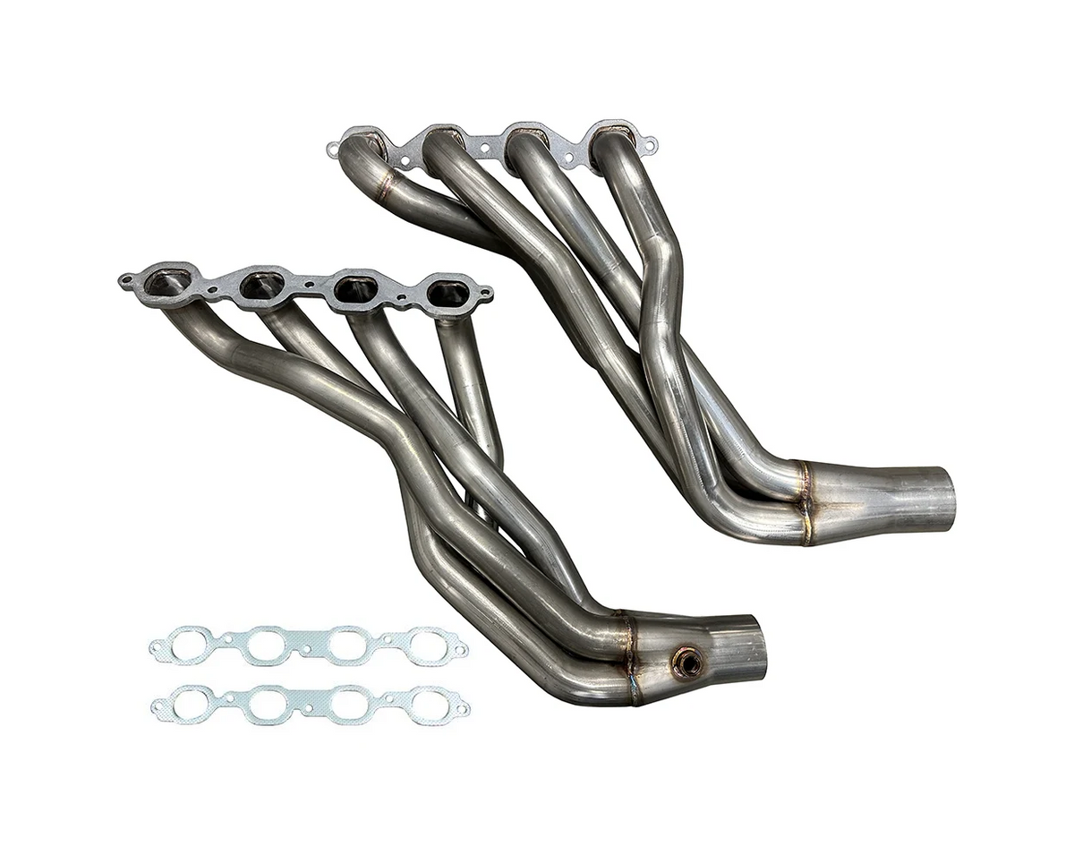 1-7/8" Natural 304 Stainless Steel Long Tube Exhaust Headers - Fits 2016-2023 Chevrolet Camaro SS ZL1 LT1 LT4 6.2L Muscle Car