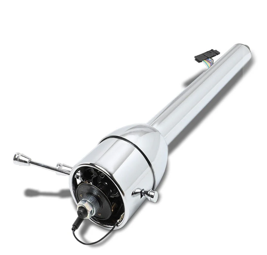 28" Chrome Stainless Steel Tilt Steering Column - Fits 1955-1959 Chevy GM Manual Floor Shift
