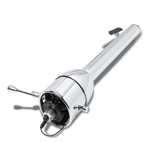 28" Chrome Stainless Steel Tilt Steering Column - Fits 1955-1959 Chevy GM Manual Floor Shift