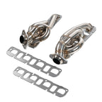 Shorty Stainless Steel Exhaust Headers 8-2 Design - Fits 2009-2017 Dodge Ram 1500 5.7L HEMI V8 2WD & 4WD Trucks, Polished Complete Hardware Kit