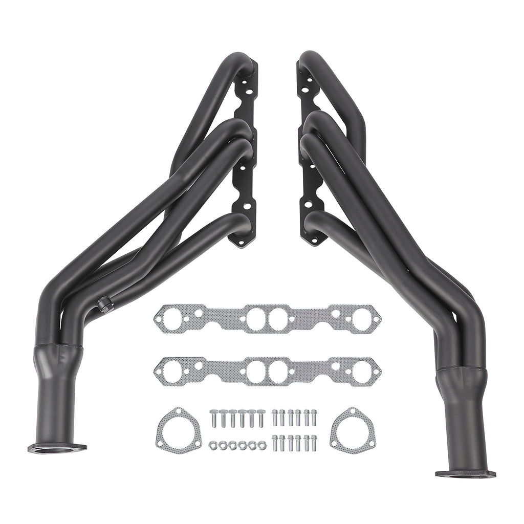 1-5/8" Ceramic Coated/Black Coated/Stainless Steel Cast Iron Long Tube Exhaust Headers - Fits 1988–1995 Chevy GMC C1500 C2500 K1500 K2500 5.0L 5.7L V8