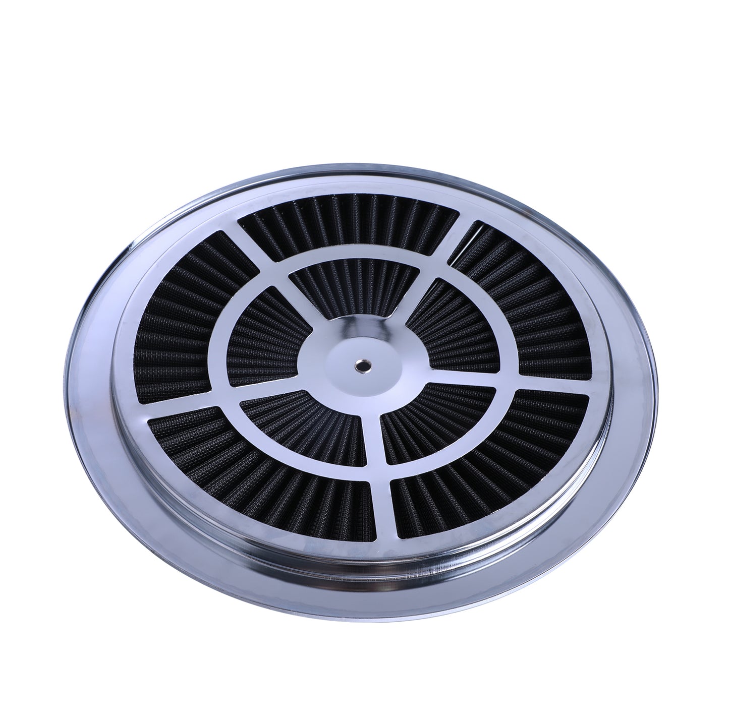 For SBC BBC High Flow 14"x3" Round Thru Washable Air Cleaner w/ Chrome Lid（4330CBK）