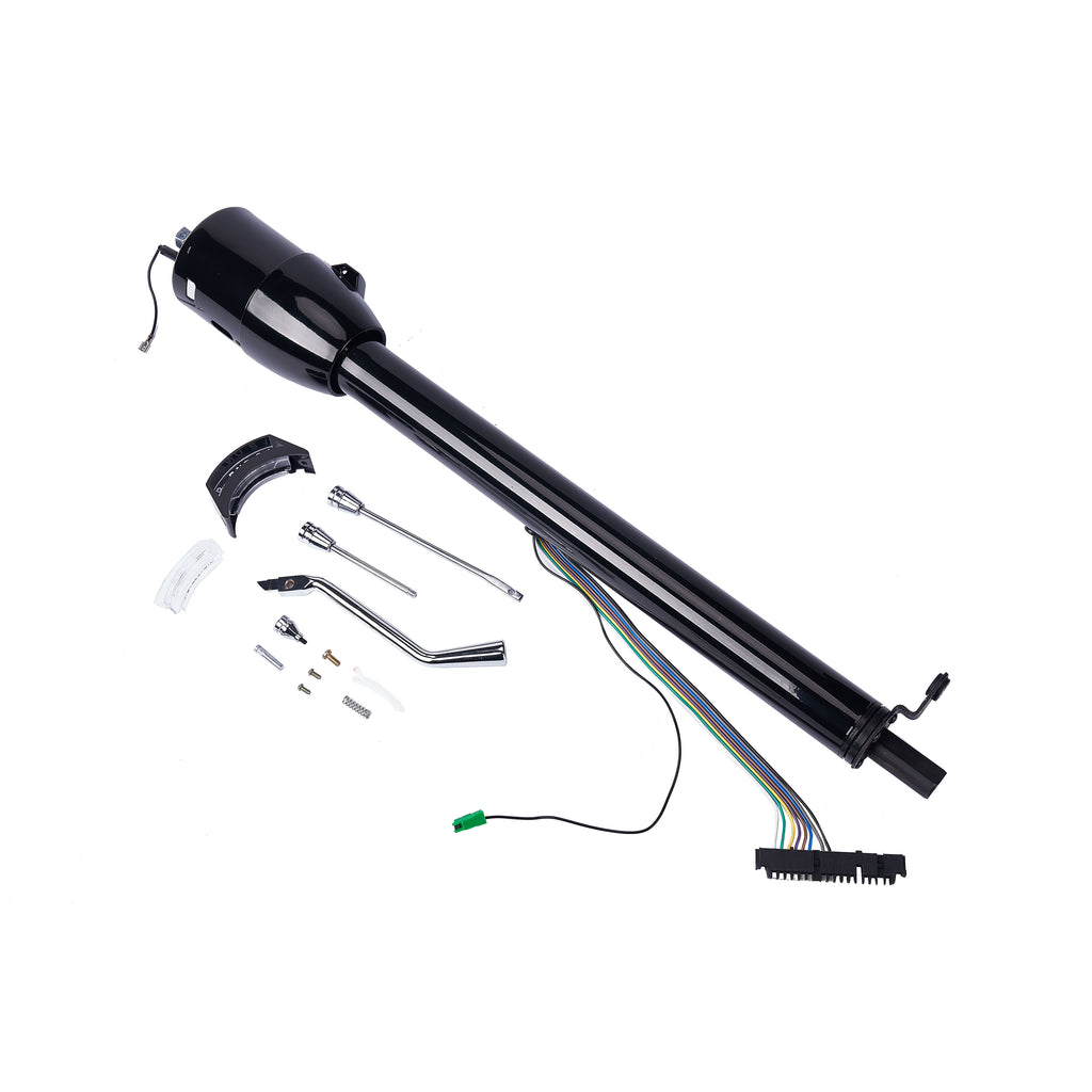 28" Black Stainless Steel Tilt Steering Column - Fits 1955-1959 Chevy GMC Trucks Automatic Floor Shift