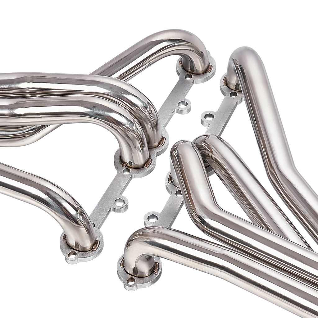 Long Tube Ceramic Coated 1-5/8" Exhaust Headers - Fits Chevy GMC Trucks 1966-1991 SBC V8