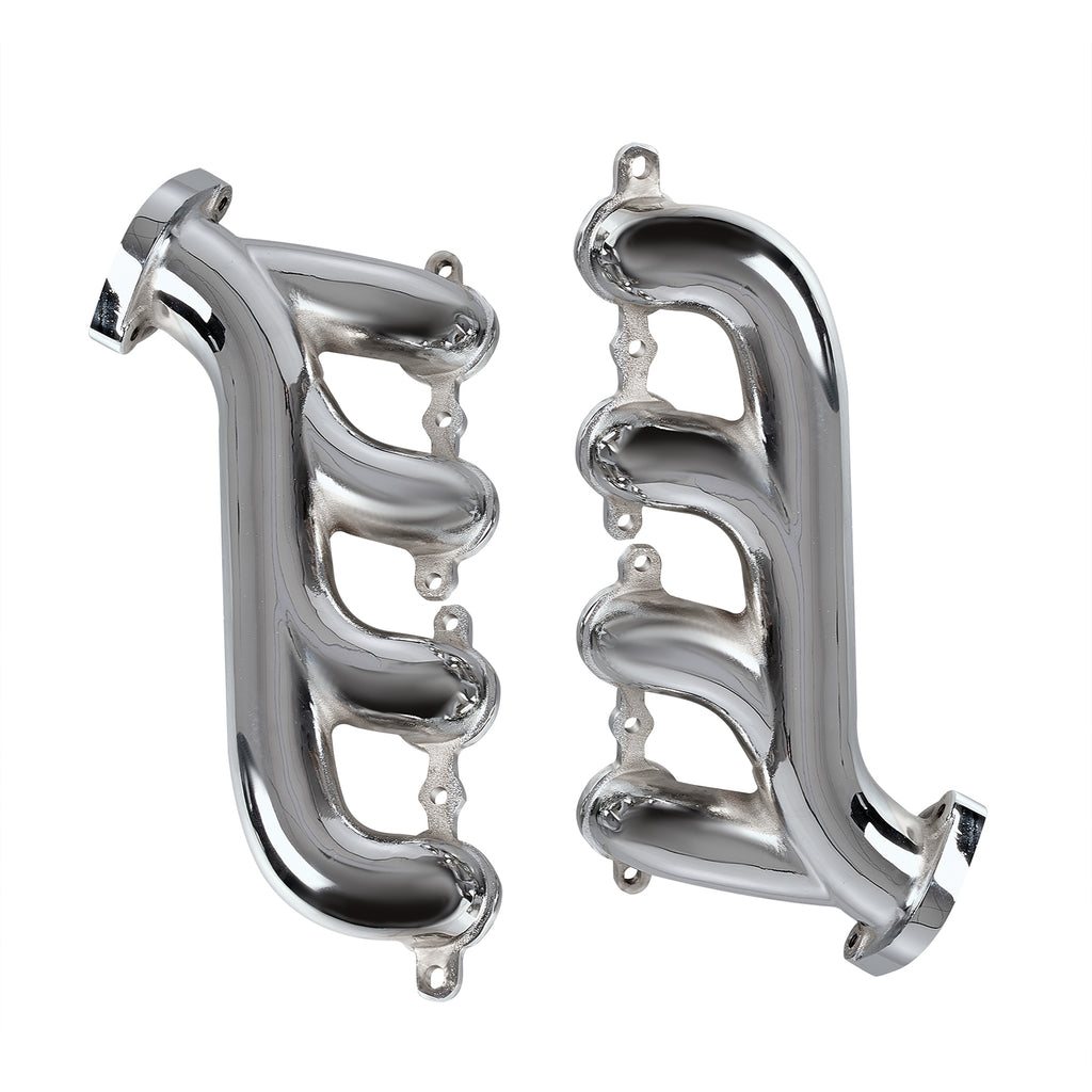 Chrome LS Swap Exhaust Manifolds - Fits GM LS Engine Gen III & IV