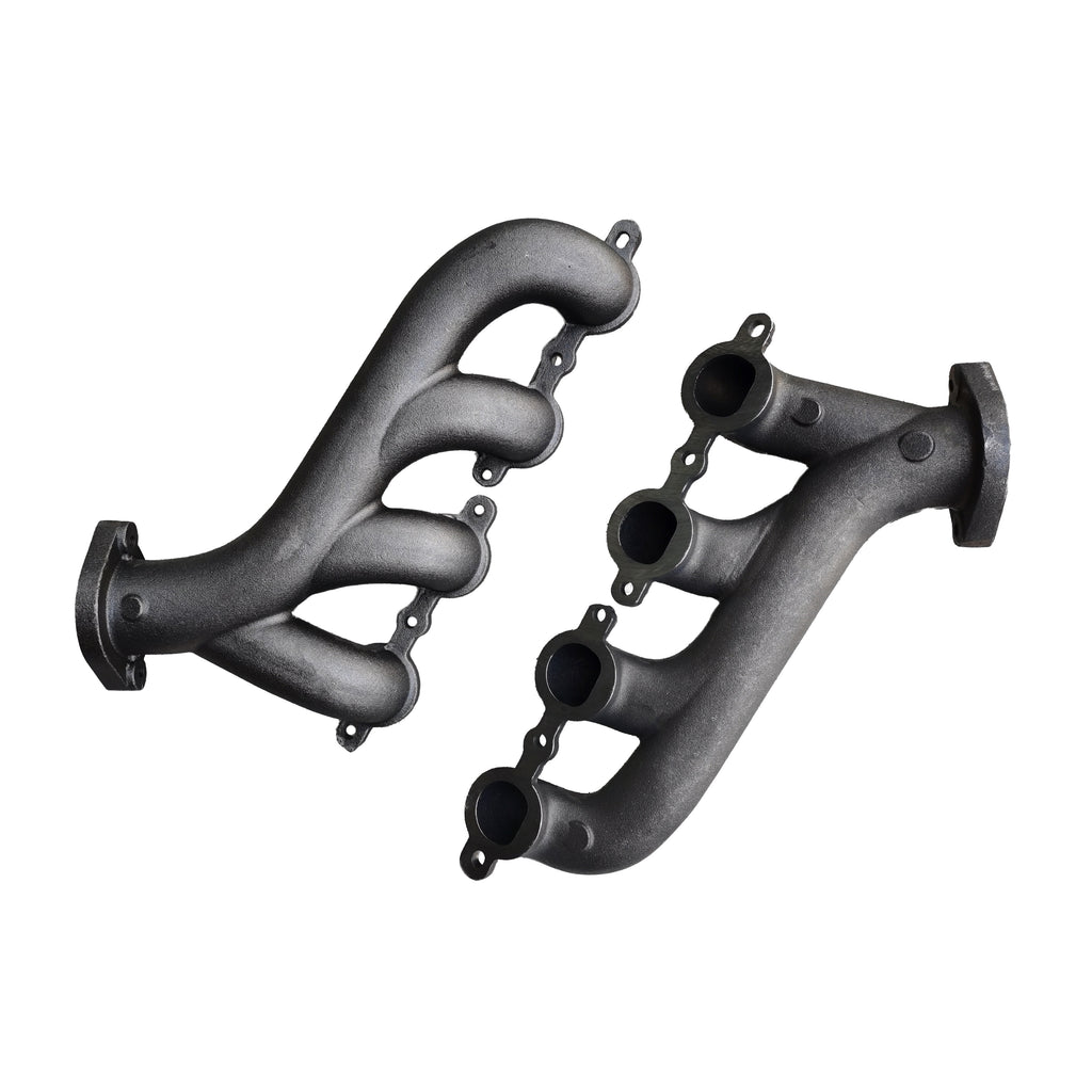 Shorty Hugger OEM-style Titanium Ceramic Coated Cast Iron Exhaust Manifold - Fits LS Swap 1970-1981 Chevy Camaro GM LS Engine