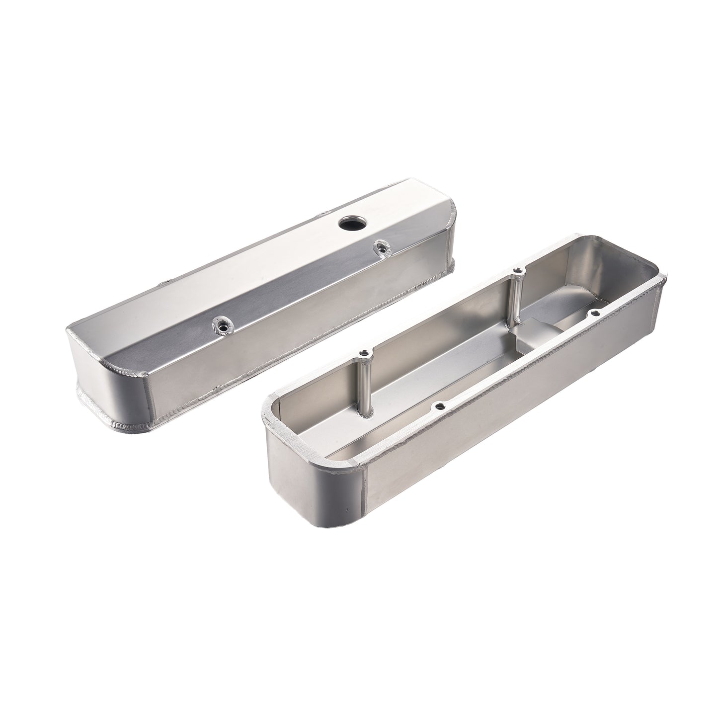 Pontiac 326 350 400 455 Fabricated Valve Covers 1955–79 Long Bolt Black/Polished(PVC8550)