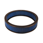 14" x 3" Black Blue Chrome Lid High Flow Air Cleaner Filter Kit - Fits SBC BBC 5-1/8" Neck
