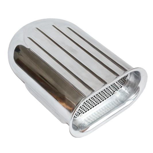 Silver Aluminum Hilborn Style Air Scoop Single or Dual Quad Finned 4 BBL Carb Universal Fit