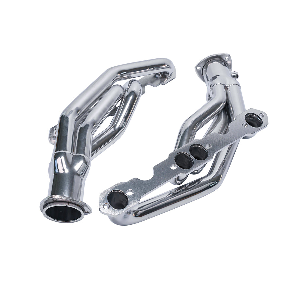 High-Performance Ceramic Coated Shorty Headers for Chevy & GMC Trucks 1988–1995 | Fits 5.0L / 5.7L V8 |Cast Iron Bolt-On Exhaust Upgrade for C/K Series, Suburban, Blazer, Yukon, Tahoe(EH009))