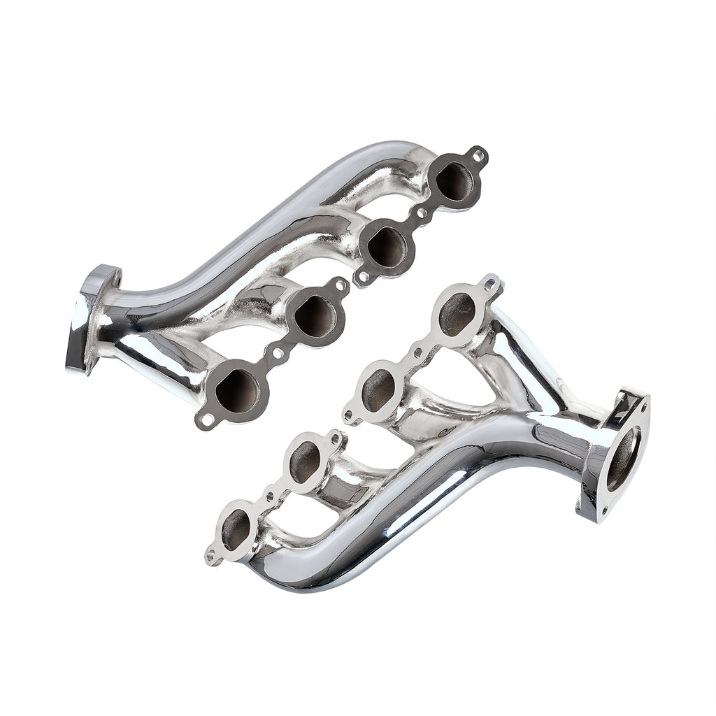 Chrome LS Swap Exhaust Manifolds - Fits GM LS Engine Gen III & IV