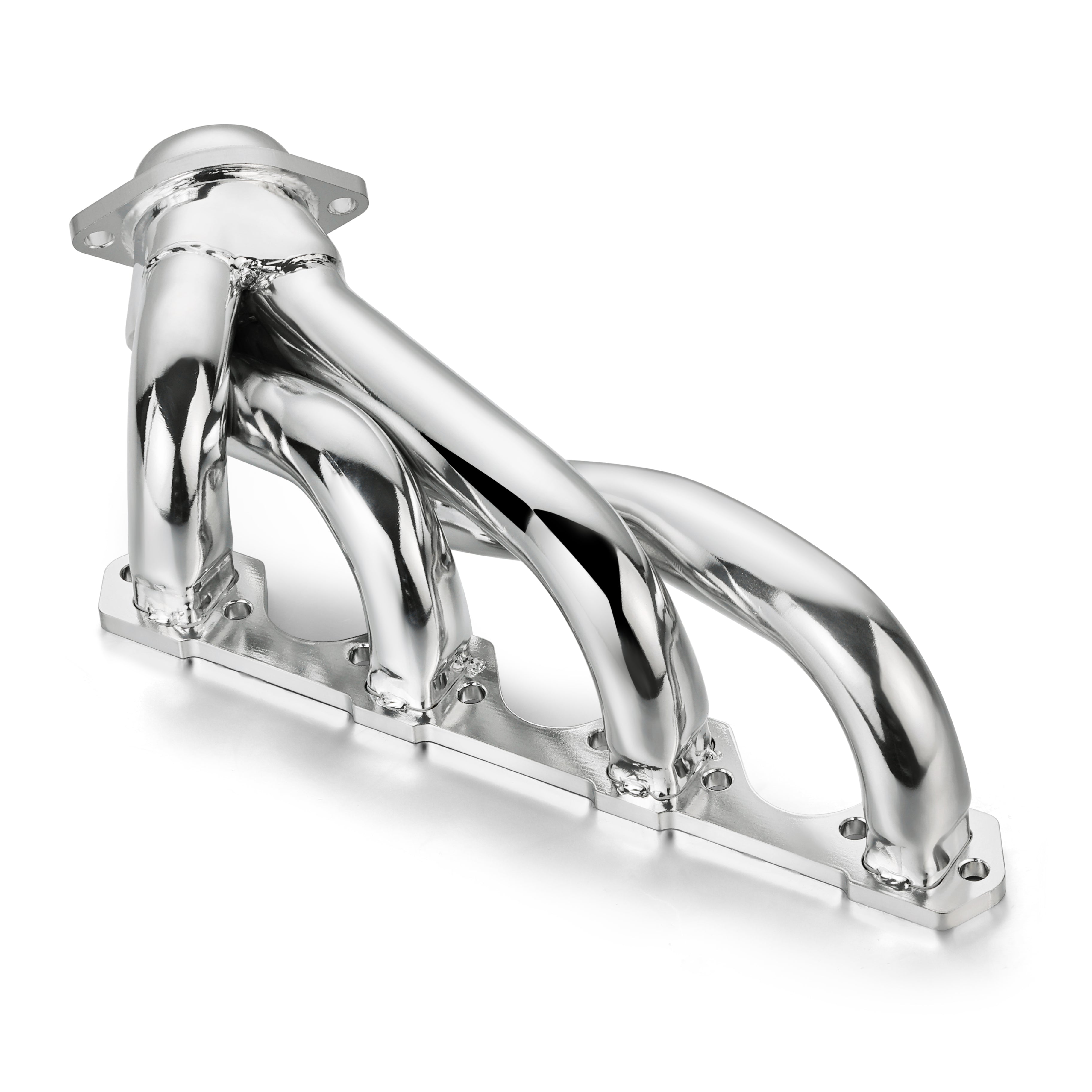 Long Tube Ceramic Cast Iron & Polished 304 Stainless Steel 1-5/8" Exhaust Header Kit - Fits 1979-1993 Ford Mustang 5.0 V8 GT LX SVT