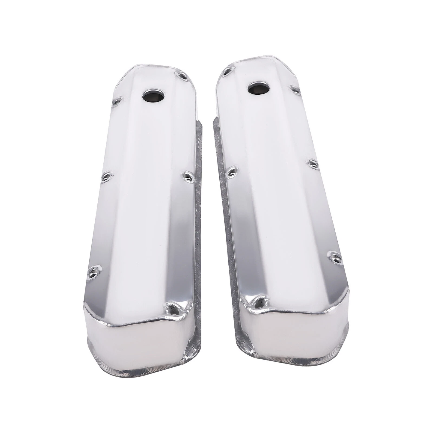 Polished Aluminum Valve Cover Set for Ford 260 289 302 351W V8 (1962–1985) – 3.5" Tall with Hardware (PVC8542)