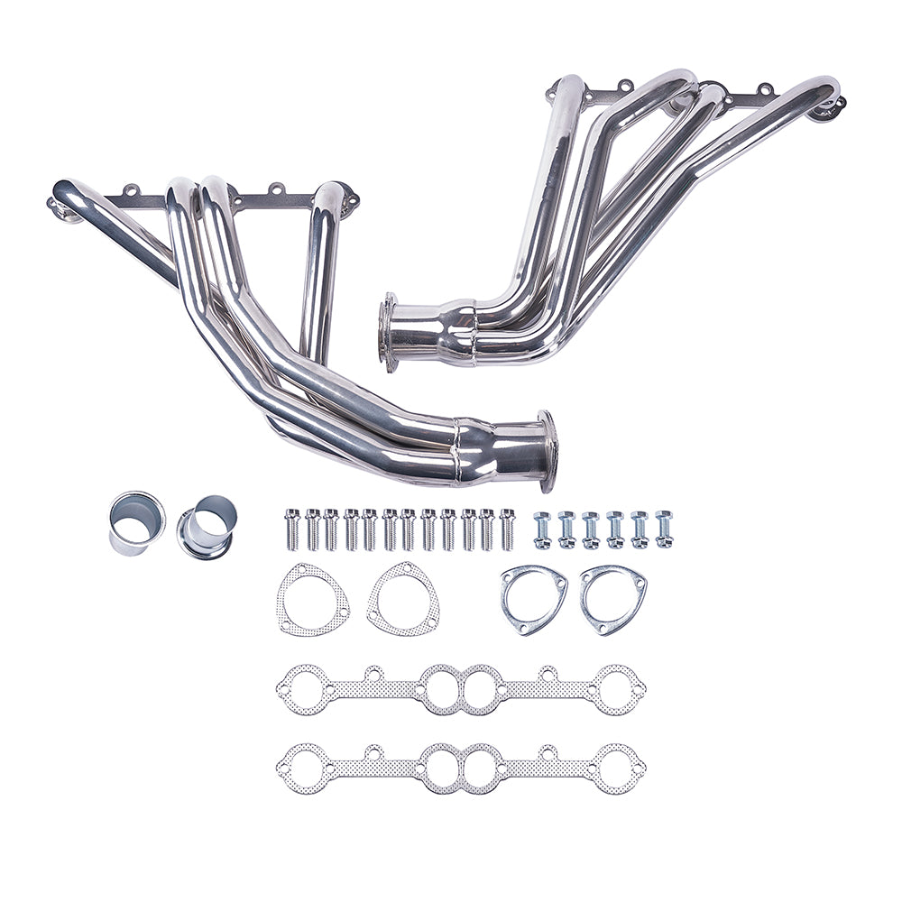 Long Tube Ceramic Coated Exhaust Headers - Fits Chevy GMC Trucks 1966-1991 SBC V8