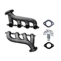 Shorty Hugger OEM-style Titanium Ceramic Coated Cast Iron Exhaust Manifold - Fits LS Swap 1970-1981 Chevy Camaro GM LS Engine